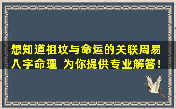 想知道祖坟与命运的关联周易  八字命理  为你提供专业解答！